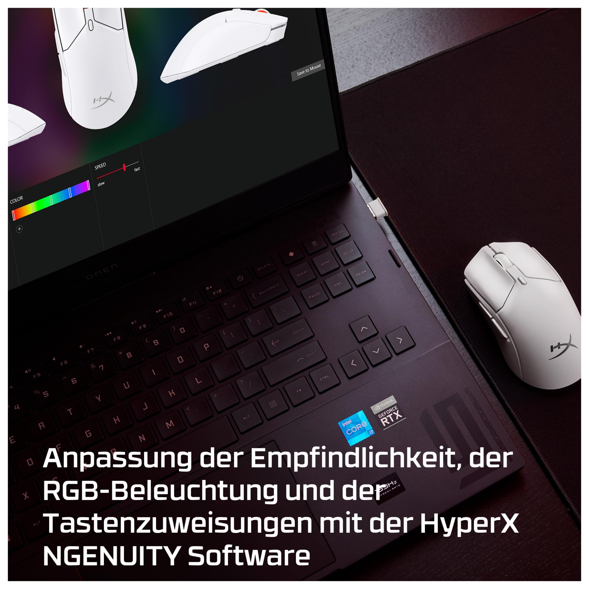 HyperX Pulsefire Haste 2 Mini, Mouse Gaming Senza Filo, Connettività 2,4 GHz, Illuminazione RGB, 6 Tasti Programmabili, 26000 DPI, Resistenza fino a 100 Milioni di Clic, Batteria fino 100 Ore, Bianco