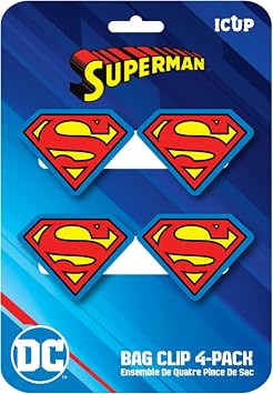 ICUP Superman Bag Clip 4 Pack - Officially Licensed DC Comics Merchandise & Collectibles