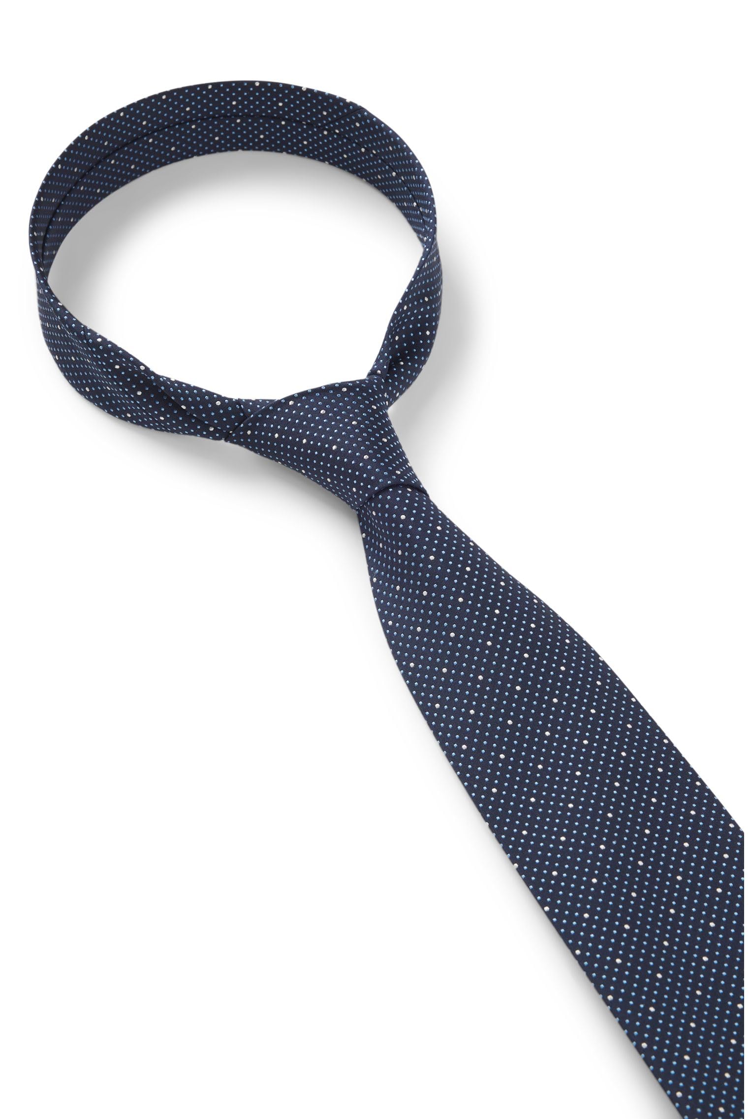 BOSS Herren H-TIE CM 7.5 262 Krawatte aus Seiden-Mix mit feinem Muster Hellblau Stck
