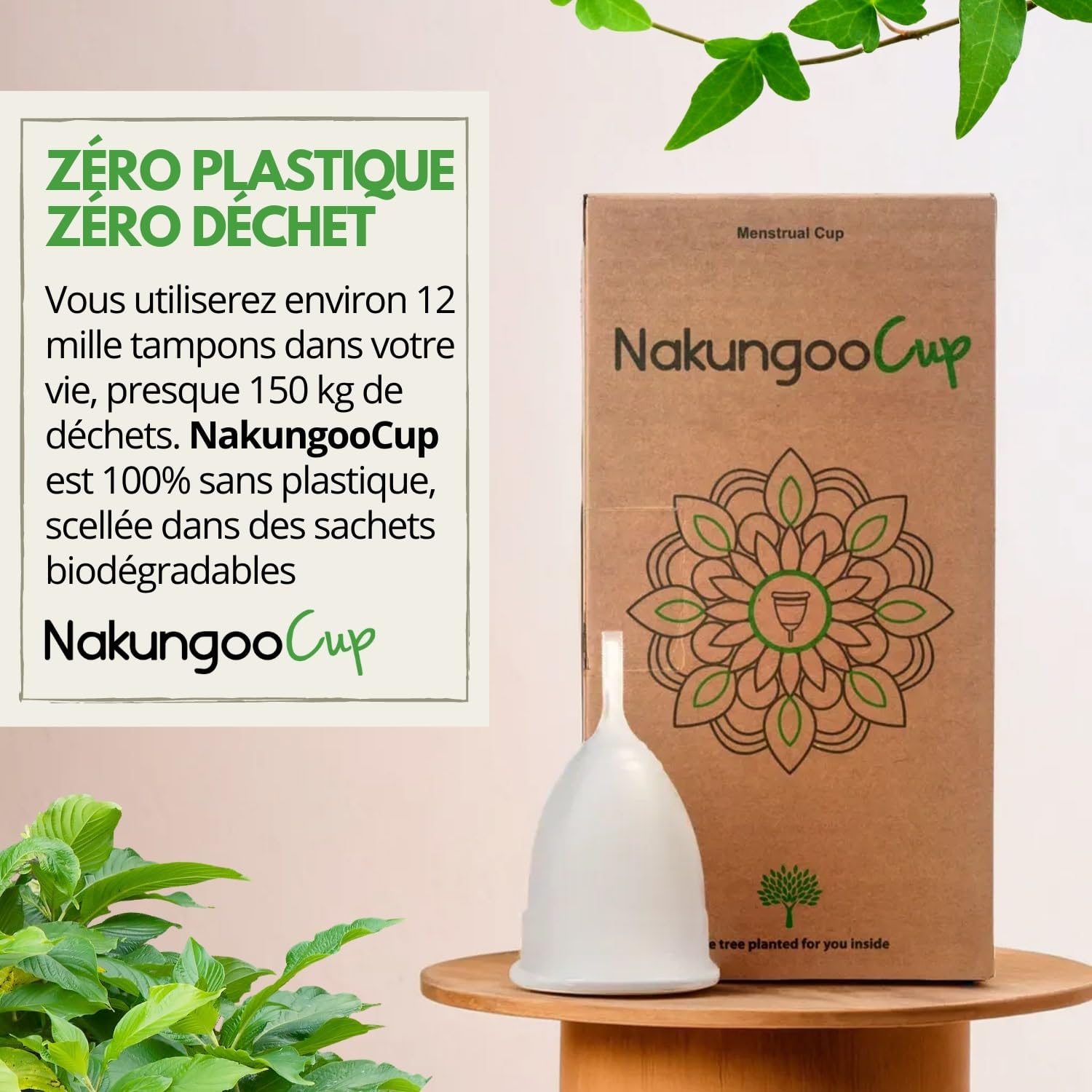 Nakungoo Cup Coupe Menstruelle Souple 100% Silicone Medical Certifié, Hypoallergénique, Reutilisable pour Flux Abondant | Lot Complet 2 Tailles (S et L) avec Sterilisateur, Pochette et Brosse