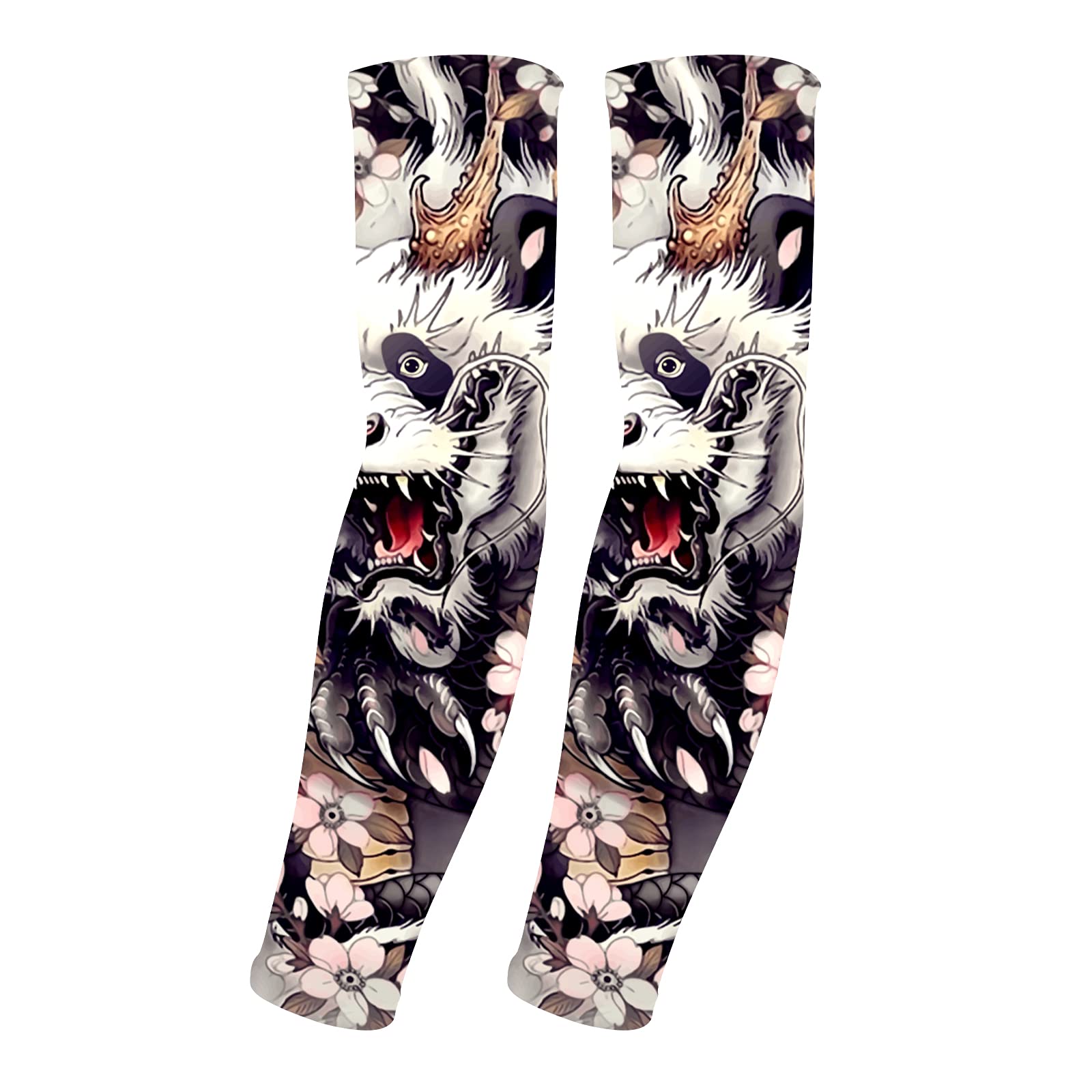 Ahxn Unisex Lion Uv Sun Protection Arm Sleeves For Men & Women-Upf 50+ Sports Compression Cooling Sleeve-Unique Tattoo Sleeve Gift, One Size
