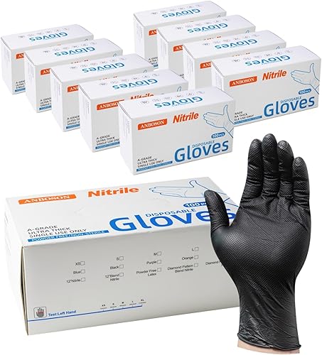 Miniatura 2 de Heavy Duty Nitrile Gloves - 8 Mil Thickness, Latex-Free, Powder-Free, Ideal for Mechanics and Industrial Use