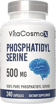 Phosphatidylserine, 500mg, 240 Veggie Capsules 100% Vegetarian, Non-GMO & Gluten Free