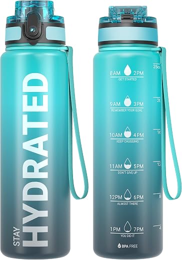Sahara Sailor Trinkflasche, Sport Trinkflasche, [BPA-frei Tritan] 1L/500ML/750ML Auslaufsicher Sport Wasserflasche, Sportflasche für Fahrrad, Camping, Yoga, Gym (1 Flasche)