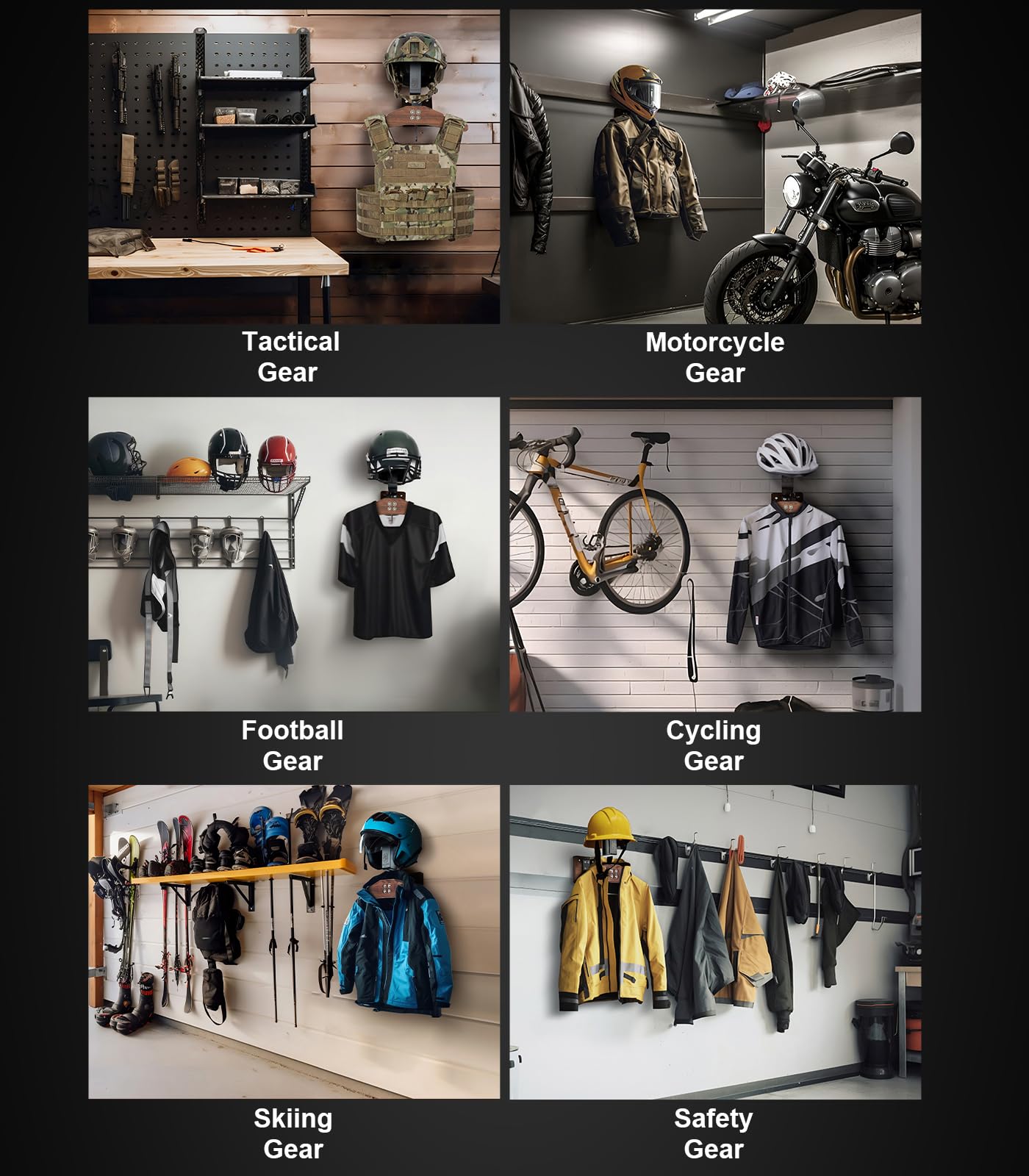 OneTigris Motorcycle Helmet Holder Wall Mount - Image 2