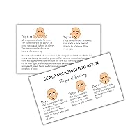 Vista 1 de Tarjetas de cuidados posteriores a las etapas de micropigmentación del cuero cabelludo Paquete de 50 tarjetas de 2 x 3.5 pulgadas Microblading