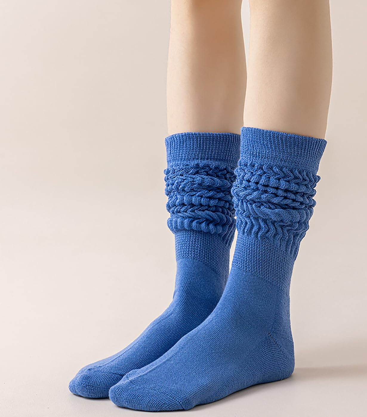 Slouchy Socks for Women Stretchy Knee-High Scrunch Socks Soft Long Slouch Boot Socks - Image 5
