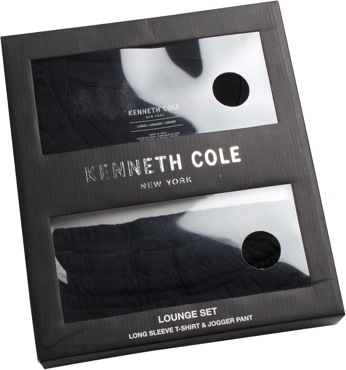 Kenneth Cole Mens Pajamas Set - 2 Piece Soft Knit Cotton Blend Long Sleeve Sleep Shirt and Pajama Pants for Men - Image 4