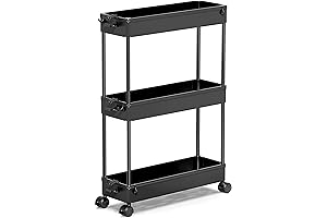 SPACEKEEPER Slim Rolling Bathroom Storage Organizer Cart