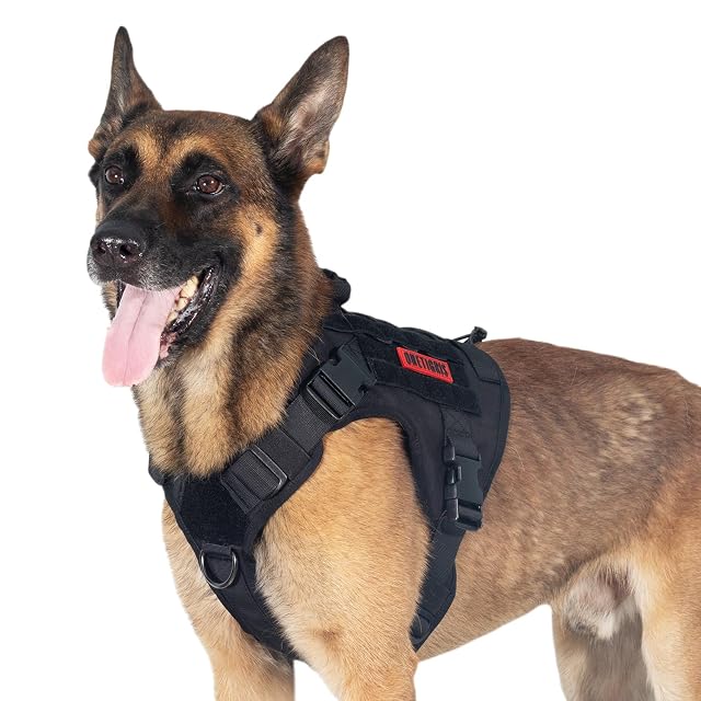 OneTigris Arnés para Perros Grandes, Fire Watcher Tactical Arnés con Asas y Anillo en D No Tire