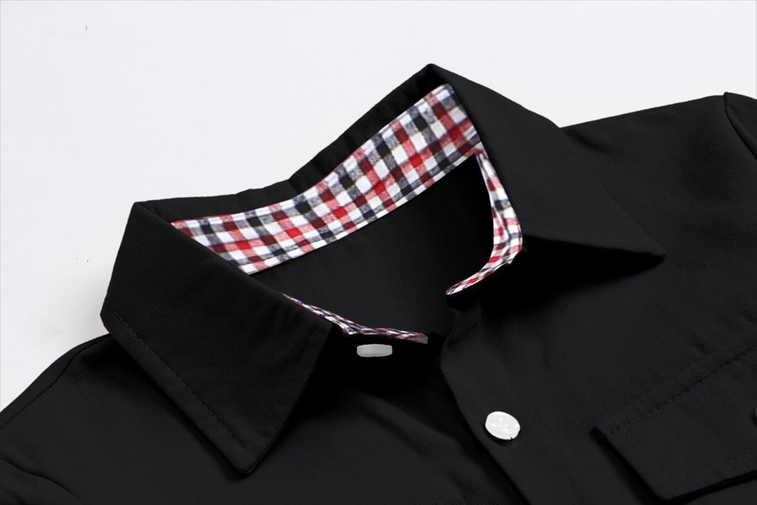 SANGTREE Mens and Boys Cotton Button Down Shirts Long Sleeves Western Shirt with Double Chest Pockets - Image 5