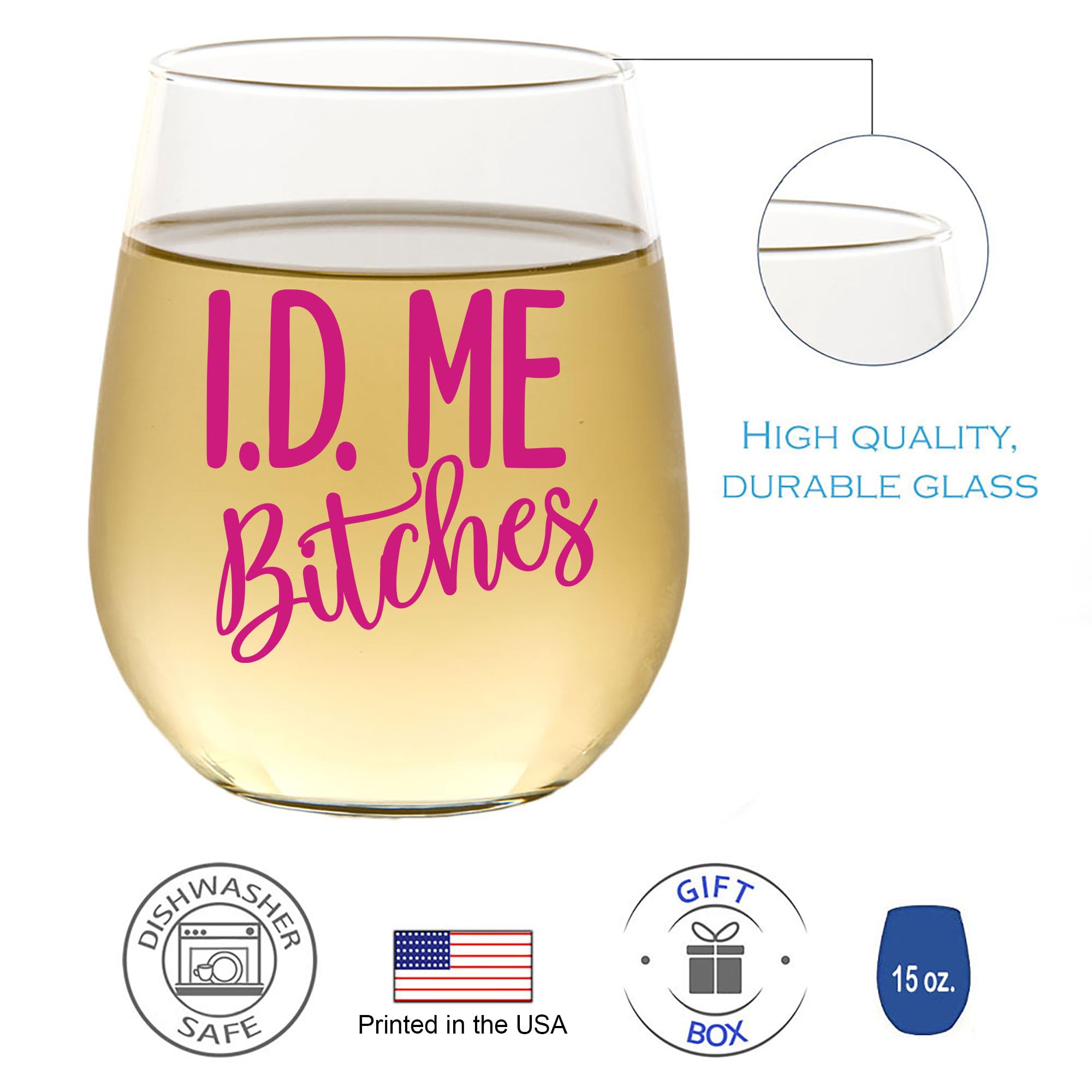 CEDAR CRATE MARKET 21st Birthday Gifts for Her, Women, Happy 21 Year Old Funny Wine Glass, Cool Unique Present for Daughter, Best Friend, Female, Party Decorations ideas, 15 oz, Made in USA