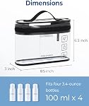 BAGSMART TSA Sac de toilette TSA Sachet de voyage de taille Quart pour accessoires de toilette, noir -, 8 x 3 x 6.3 les pulgadas, paquet de 2