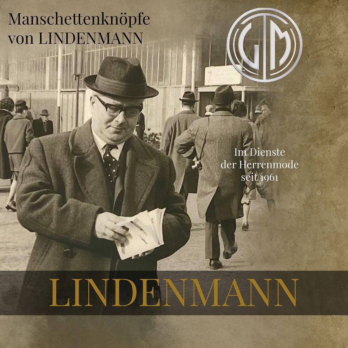 LINDENMANN Gemelos para hombre en estuche de regalo, gemelos de negocios, gemelos de boda, gemelos LINDENMANN de alta calidad y acabado sólido