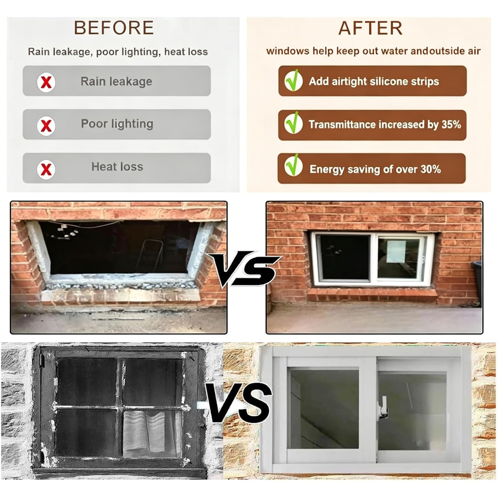 Ventana de gas deslizante horizontal de 47 x 25 pulgadas, color blanco templado, se adapta a aberturas de 20 a 30 pulgadas, eficiencia energética, perfecta para renovaciones y actualizaciones del