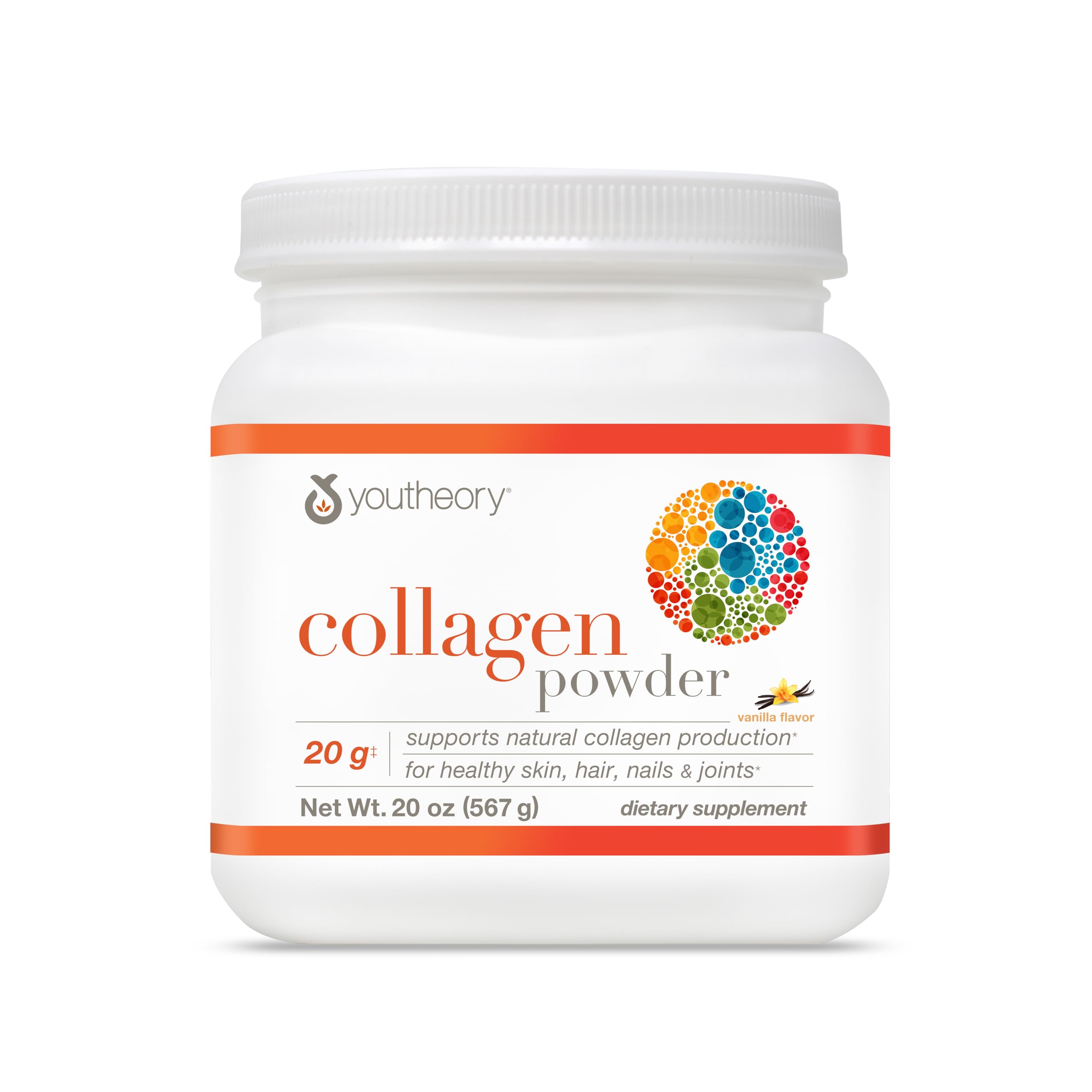 Youtheory Collagen Powder - 20 g Hydrolyzed Collagen Peptides - with Vitamin C, Biotin & Amino Acids - Supports Joint & Bone Health* - Bioavailable