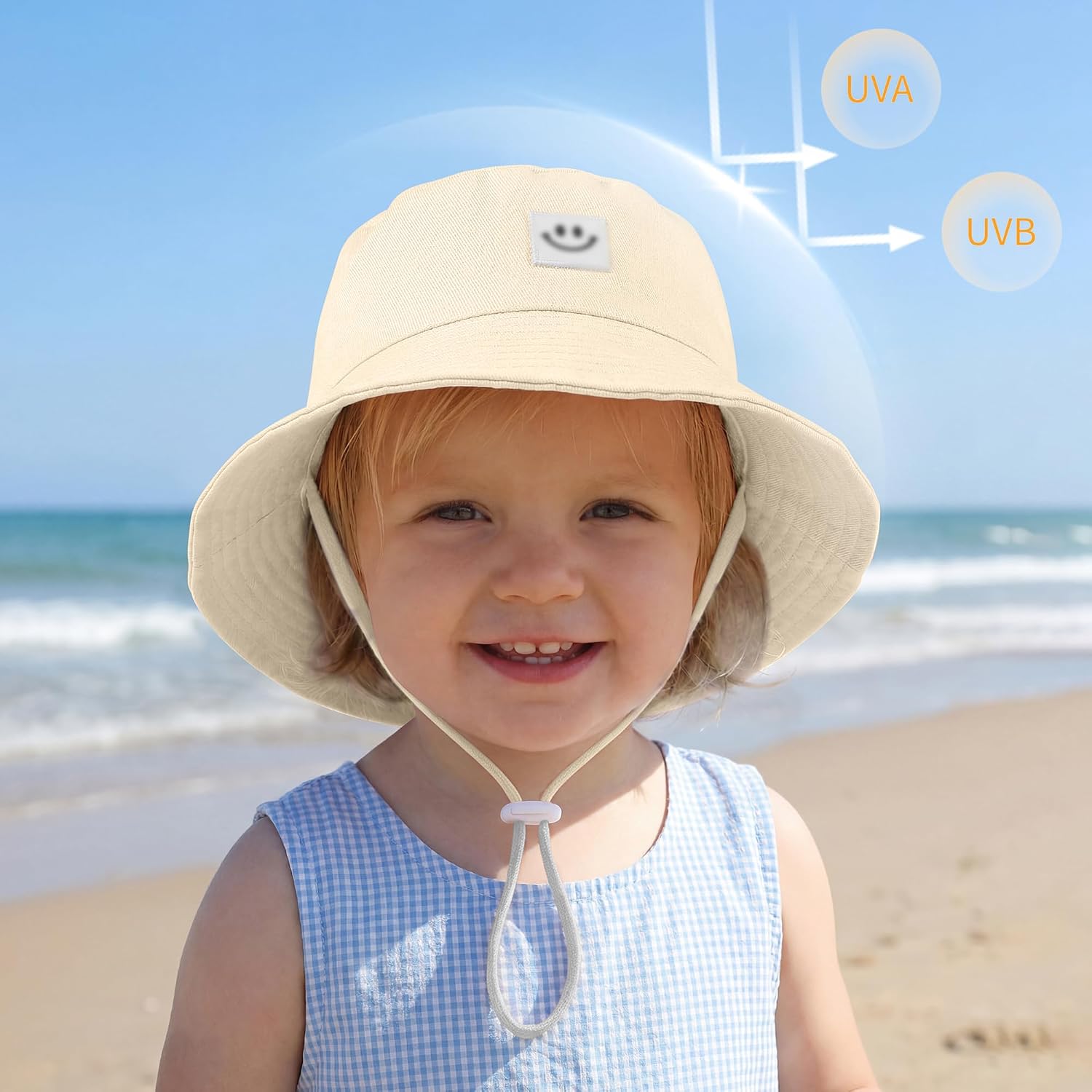 Cooraby 4 Pack Baby Girl Sun Hat Toddler Adjustable Wide Brim Bucket Hat