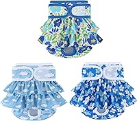 Vista 22 de Pañales reutilizables para perras hembras, paquete de 3, pañales para perras para período, celo e incontinencia, entrenamiento de cachorros