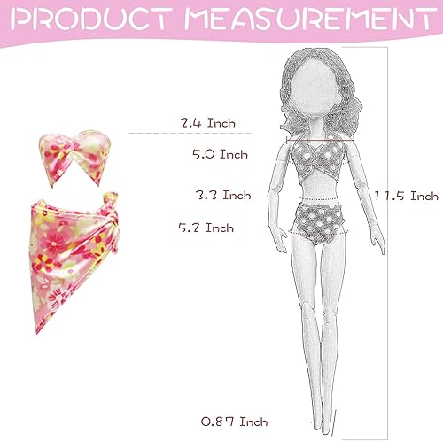 Miniatura 7 de 20 piezas de ropa y accesorios de muñeca hechos a mano 2 vestidos de lentejuelas 4 vestidos de moda 4 tops y pantalones trajes casuales 10 zapatos