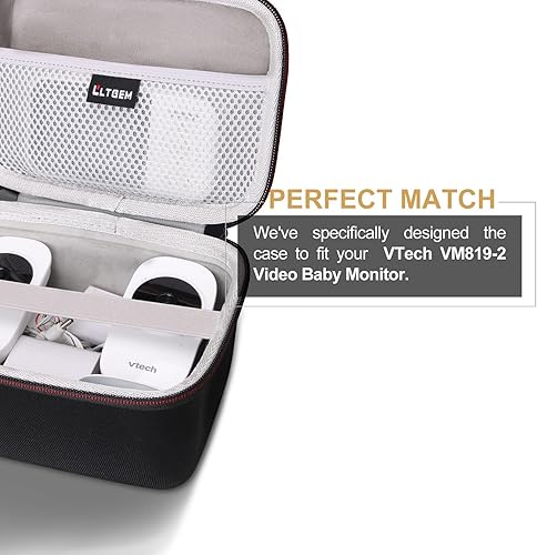 Vista 18 de L LTGEM Funda de viaje para monitor de bebé ANMEATE/Infant Optics DXR-8 PRO/UKSUP/bonoch Baby Monitor - Bolsa de almacenamiento protectora dura