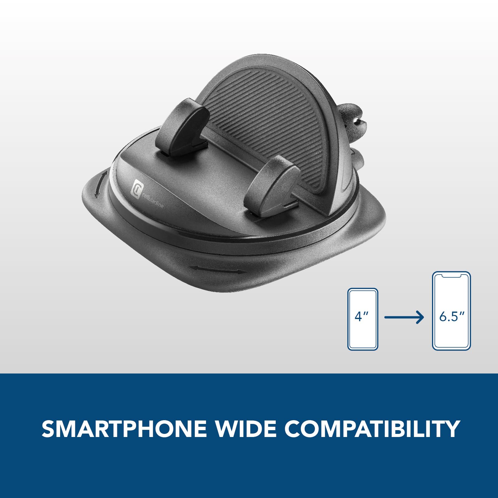 Supporto Auto Cellularline Spin Air Per Smartphone | Per Bocchette Aria | Rotazione 360&deg; | Nero