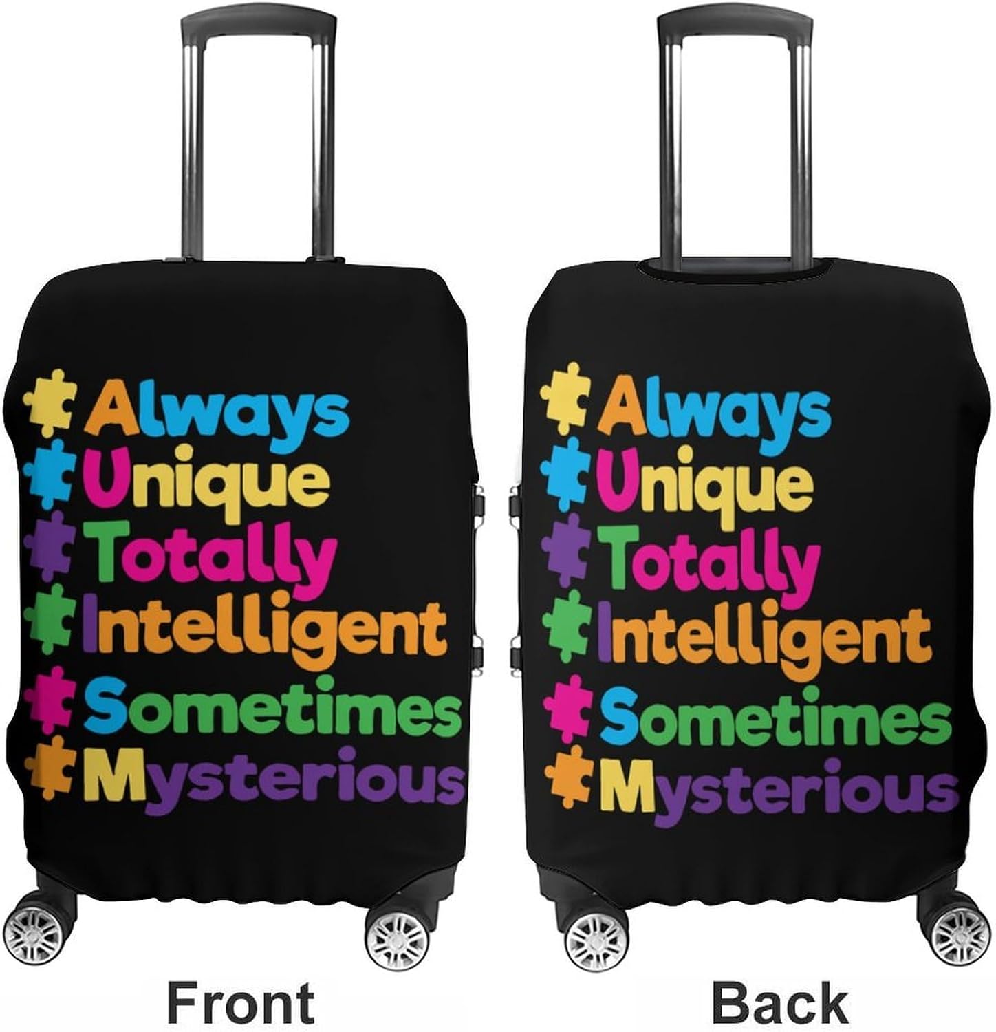 Autism Unique Puzzle Suitcase Covers for Luggage Carry On Cover Travel Accessories Fit 19-32 Inch image 3