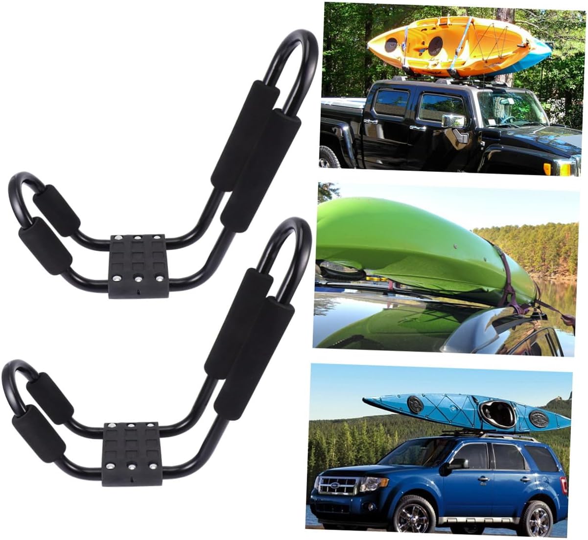 GLEAVI 2pcs Detachable Kayak Roof Rack for SUV Car Rooftop Luggage Shelf Kayak Carrier Frame for Outdoor Canoe and Ski Board Transport