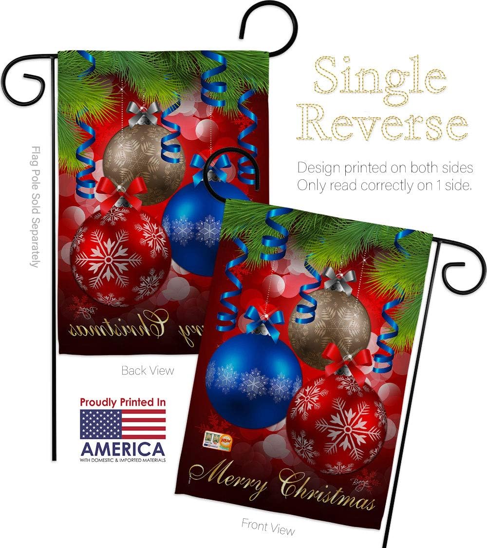 Ornaments Garden Flag Set Wall Holder Wintertime Christmas Santa Marry Xmas Present Reindeer Season Snow Small Decorative Gift Yard House Banner Made In USA 13 X 18.5
