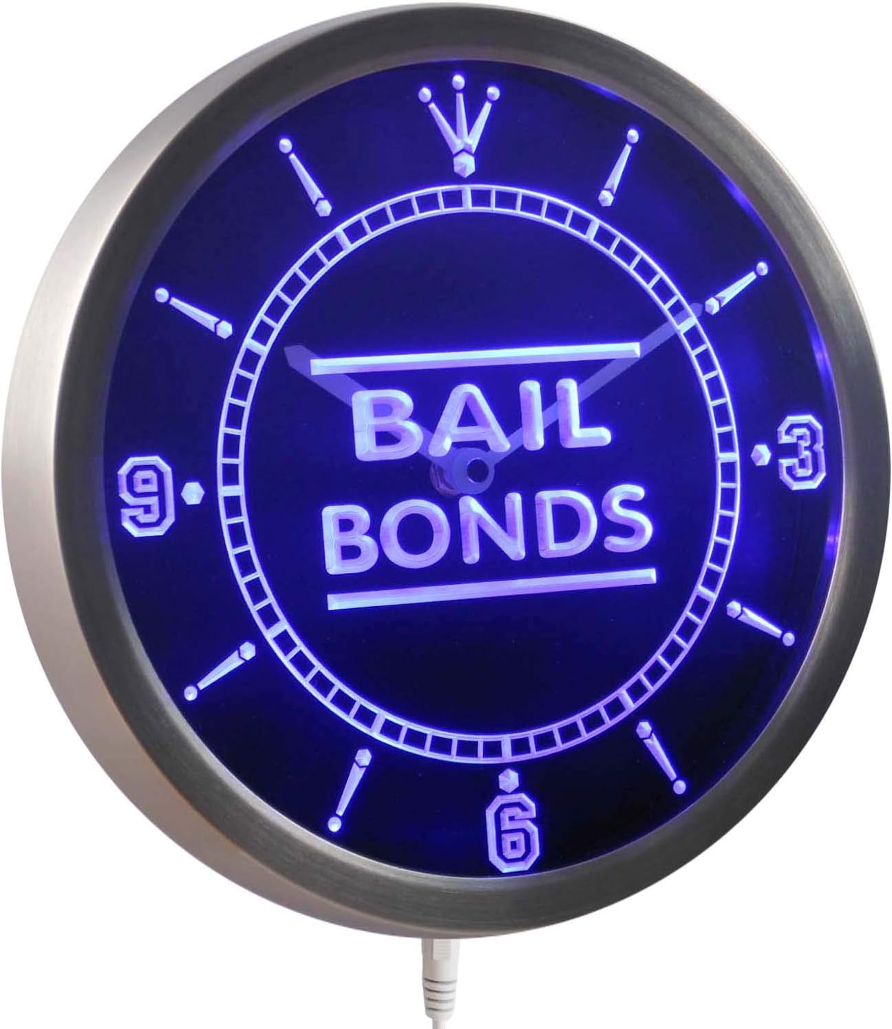 ADVPRO nc0354-b Bail Bonds Shop Gift Neon Sign LED Wall Clock