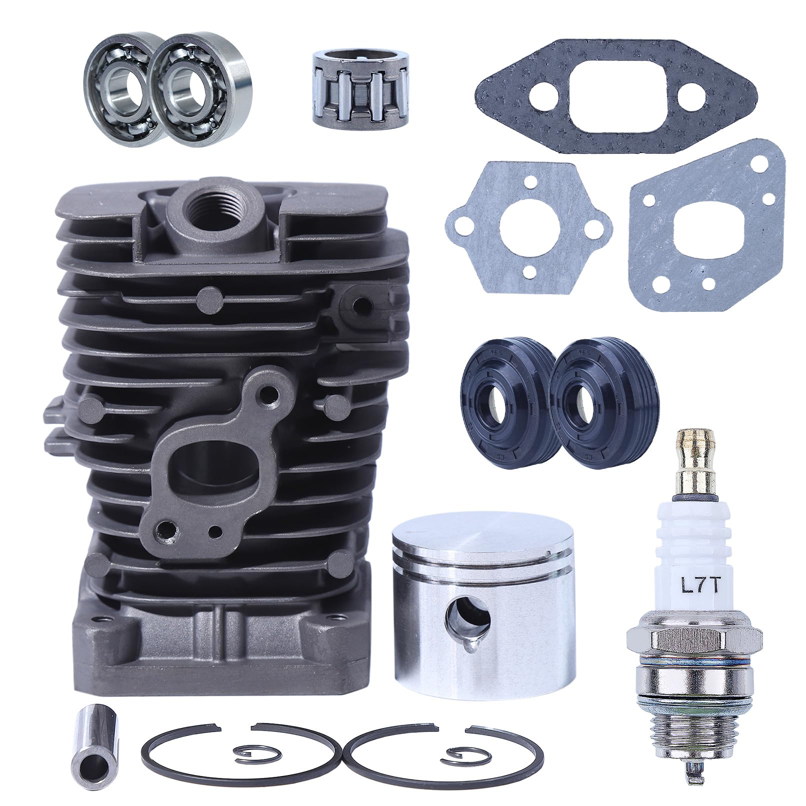 – Cylinder Piston Kit 41 mm for Partner 33 350 351 352 370 371 382 390 401 Formula 400 420 421 422 PN 530 01 25-52 530 03 799-35 5 30 01 24-24 530 06 97-20 530 07 14-11 5300715-79