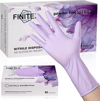 Nitrile Disposable Latex-Free Gloves Purple 5mil 100PCS Cleaning Glove | Powder-free, Latex-free, Industrial-grade,Purple,5mil Thick,12inch long,Comfortable fit,Examination,Food,House Home Cleaning