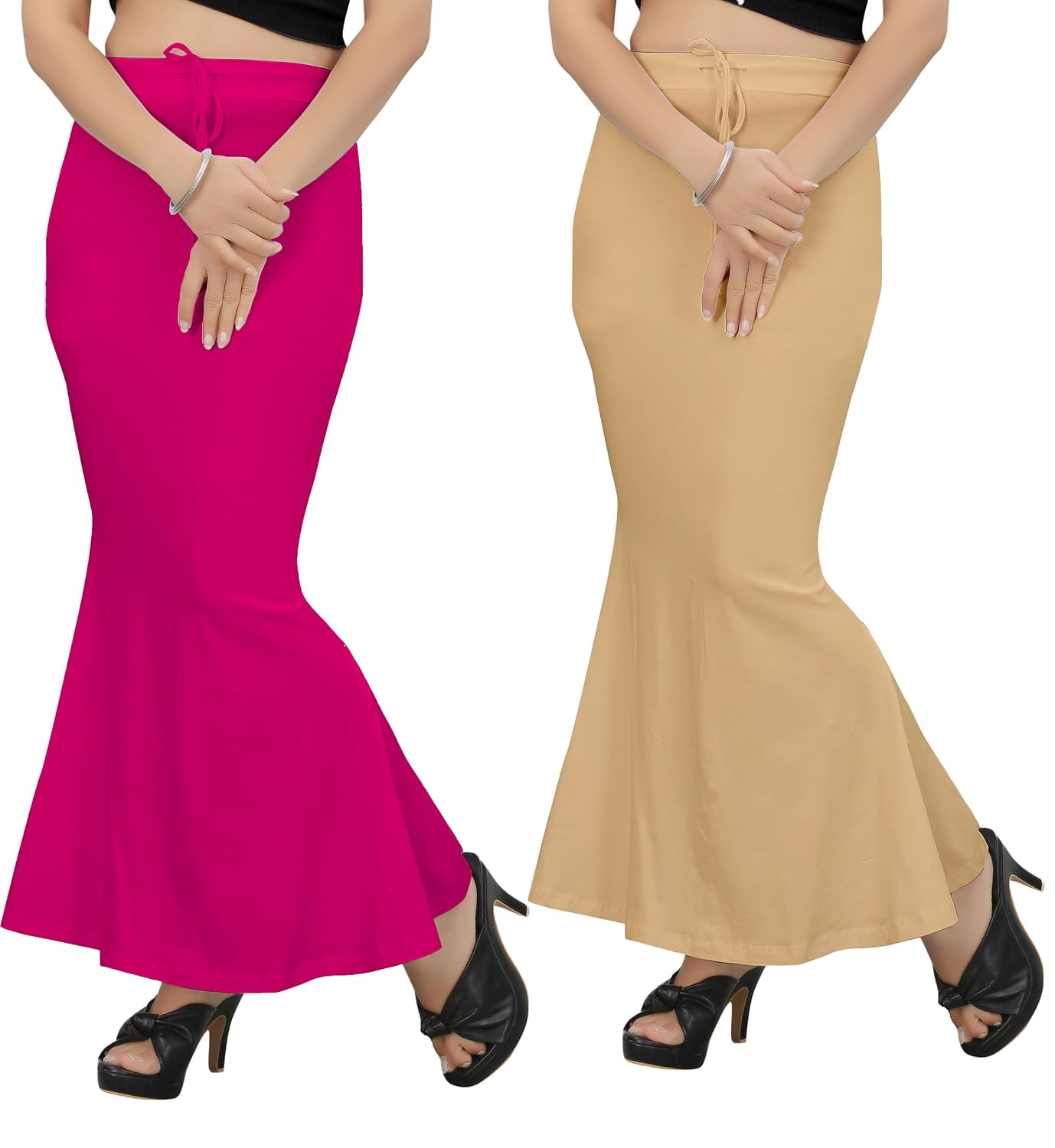 KASHIKAY CREATION Patticoat Shapewear for Women Combo | Fishcut Flare Patticoat, Shapewear for Under Saree Combo | Undersk...