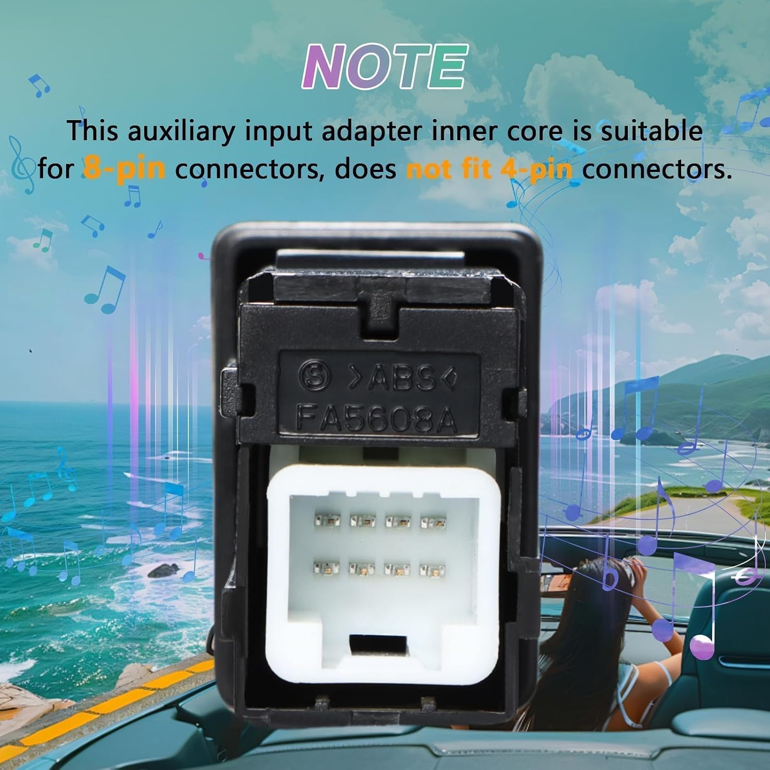 EVRBUL Aux Port Input Auxiliary Jack Adapter Compatible with Toyota Camry 2008-2012 Highlander 2010-2012 Matrix 2009-2013 Venza 2009-2012 Replace# 86190-02020