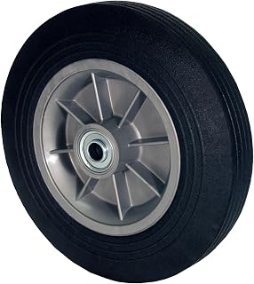 RWM Casters SN2 Hand Truck Wheel with Solid Rubber Tire and Polypropylene Hub, 8" Diameter, 2" Width, 5/8" Axle Hole Diameter, 440 lb. Capacity