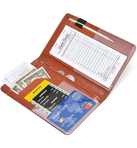 Miniatura 53 de Libreta organizadora para camarera Book&Waitstaff; de piel con brillos y cartera y bolsillo con cierre; lindo organizador con bolsillo para monedas