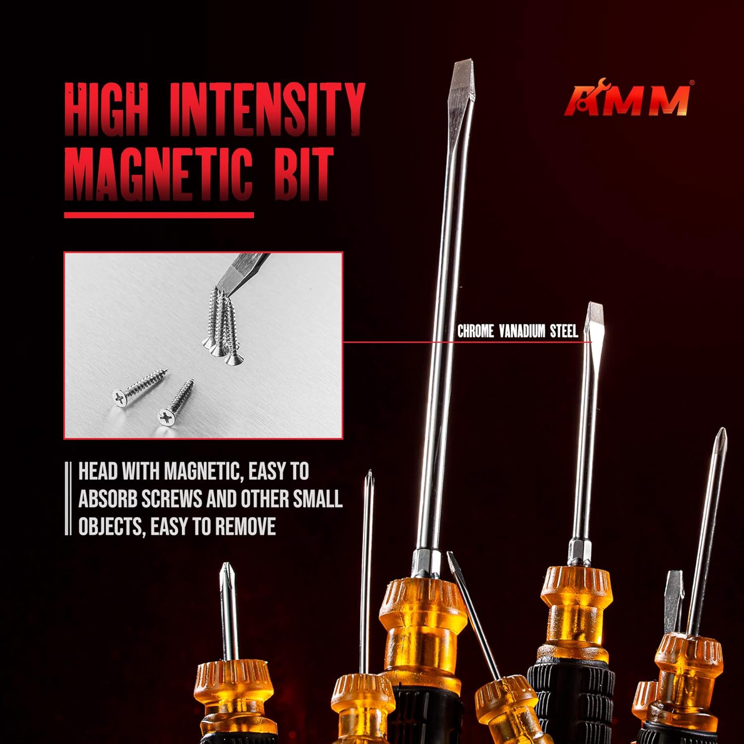 AMM 12-Piece Magnetic Screwdriver Set，includes slotted, Phillips, Applicable to home decoration, car modification.The best gift for a man : Tools & Home Improvement