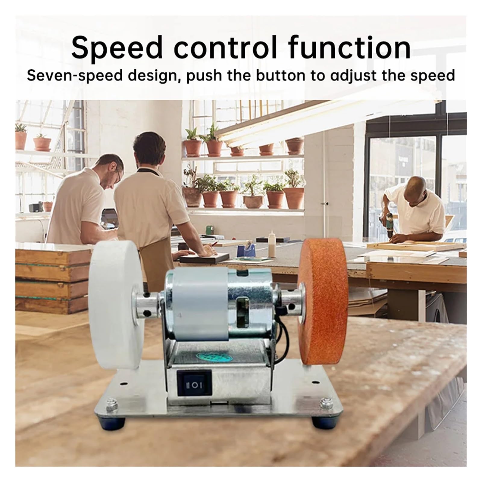 Motor de amoladora, rectificado eléctrico de pulido Micro grueso y fino, piedra de amoladora de rueda, mesa de artefacto de máquina amoladora doble de 100W ,Máquinas de Acabado y Pulido de Joyas.