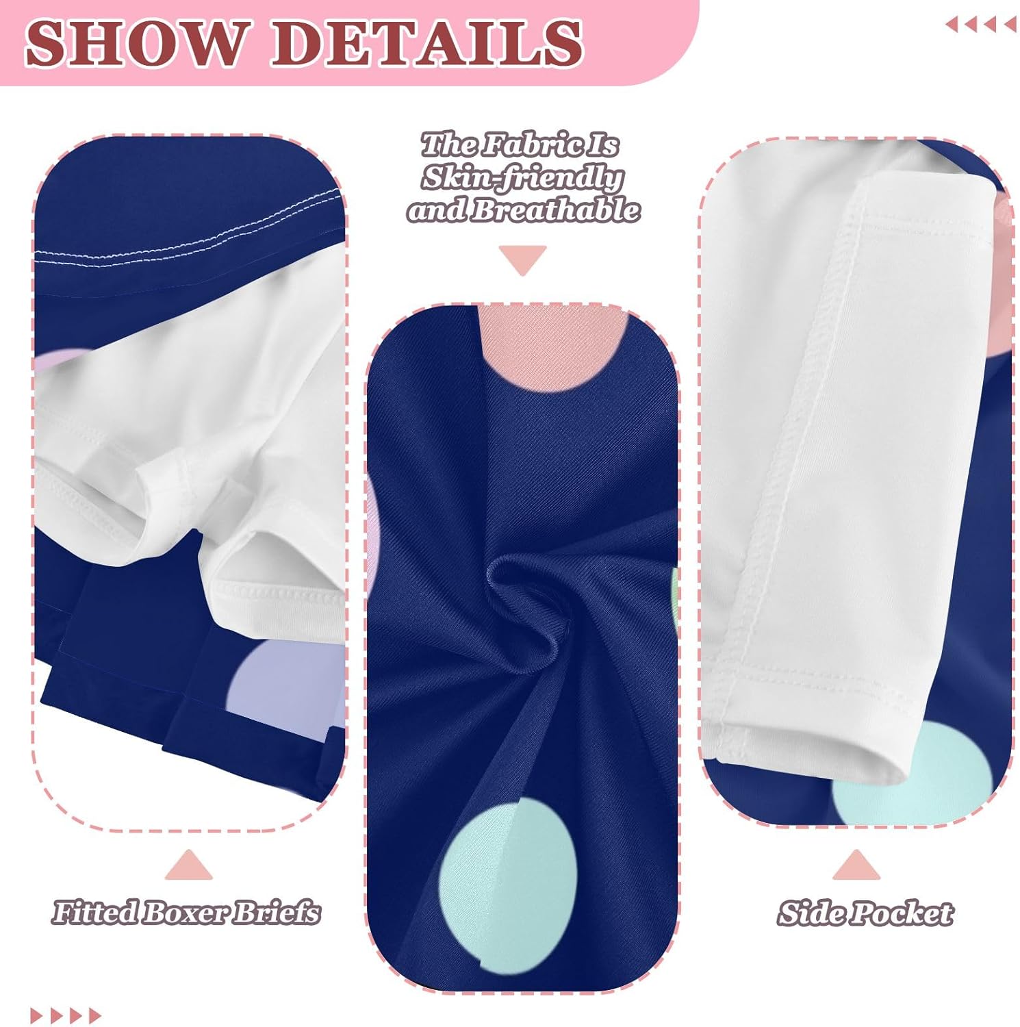 Rainbow Colorful Polka Dot Blue Teens Elastic Tennis Golf Skirts, Comfortable Summer for Gym Fitness Workout Age 3-4