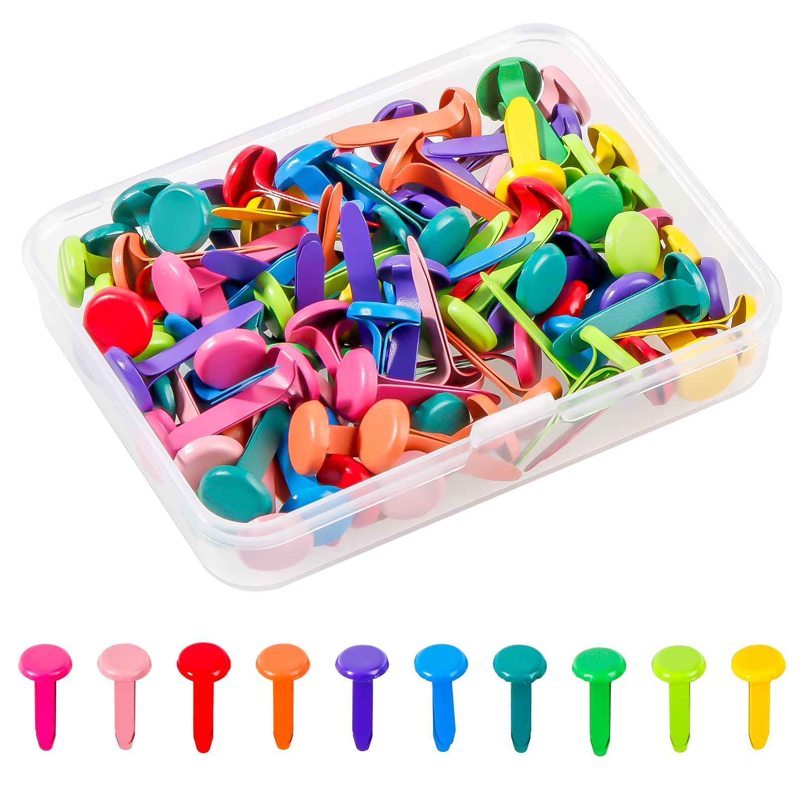 Waycreat 200pcs Split Pins Craft,Muti-Color Metal Paper Fasteners,Mini Scrapbooking Brads for Card Making DIY