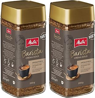 Melitta Barista Crema Gold Instant-Kaffee, 2x200g im Glas, löslicher Bohnenkaffee