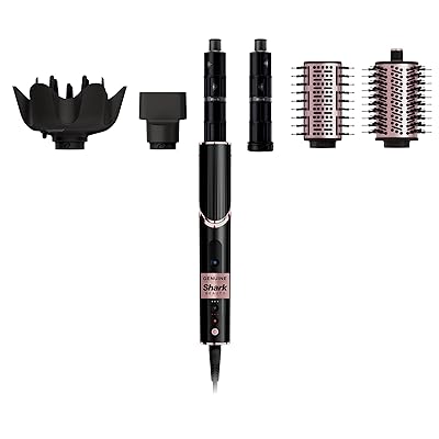 Shark Hair Dryer | FlexStyle Hair Styling System | Portable & Powerful Blow Dryer Brush | Hair Curler & Volumizer | 6 Styling Tools Included | Best for All Hair Types | Black | HD440BK