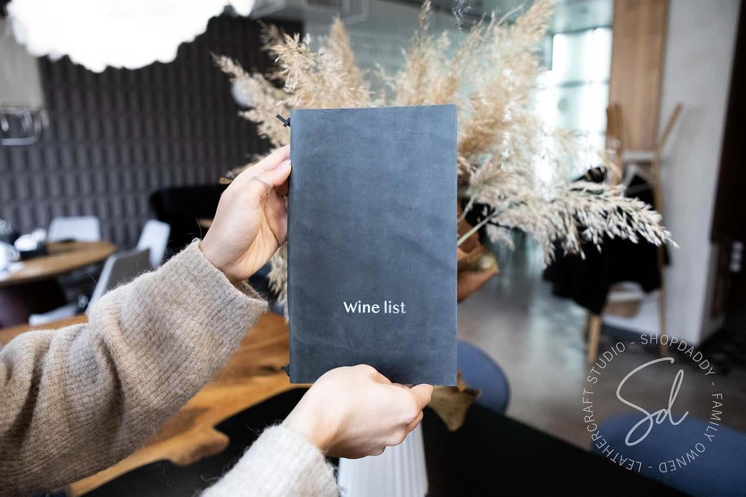 Genuine Leather Menu Cover for Restaurant, Bar & Cafe – Double Fold Custom Menu Holder – Drink Menu Book, Wine List Folder, Menu Sleeves, Hard Menu Case