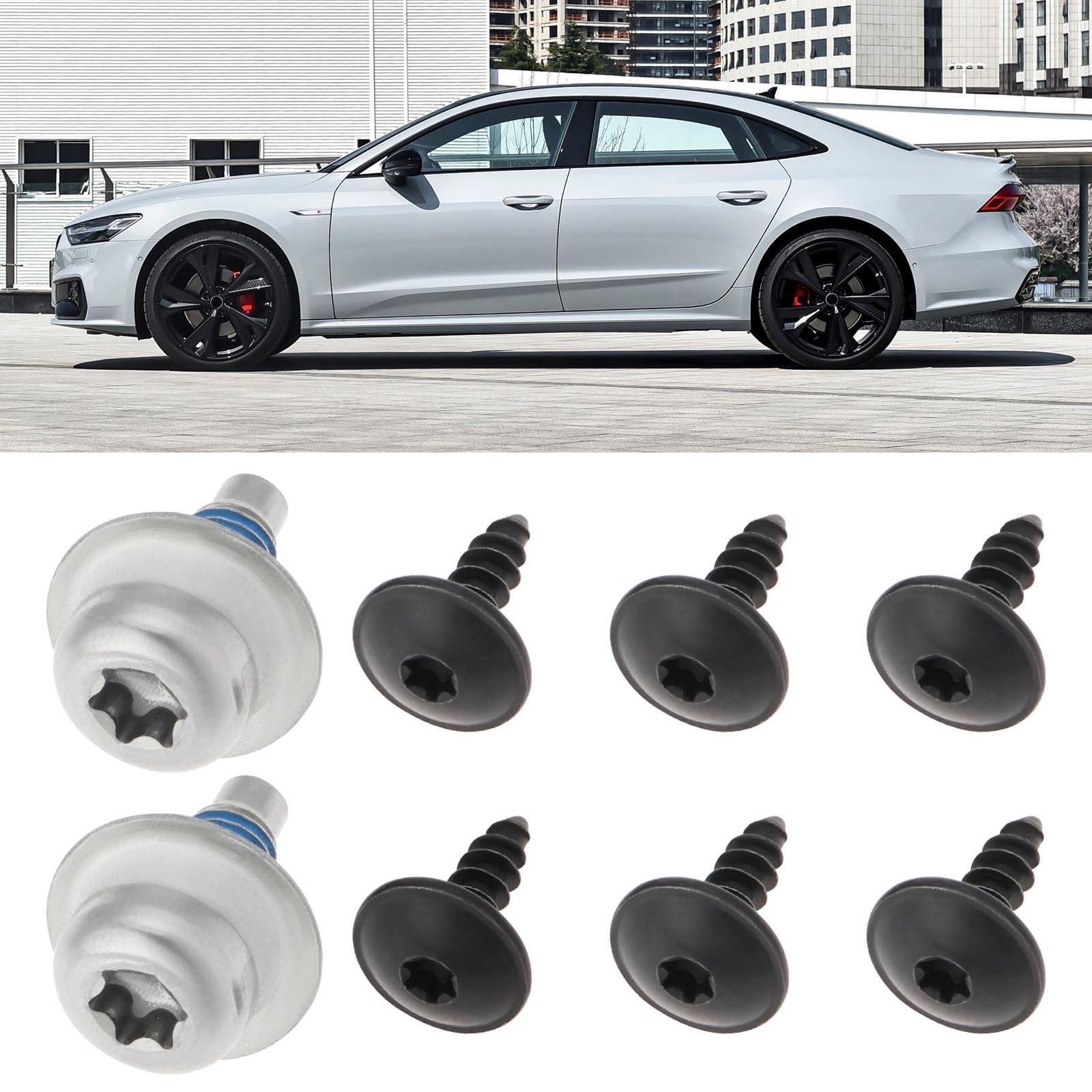 EMSea 1 Set Kit di Fissaggio per Sottoscocca Protezione Inferiore Motore Compatibile con VW Golf MK7 R GTI Include 3 Bulloni per Parafango e 8 Viti Inferiori per Parafango