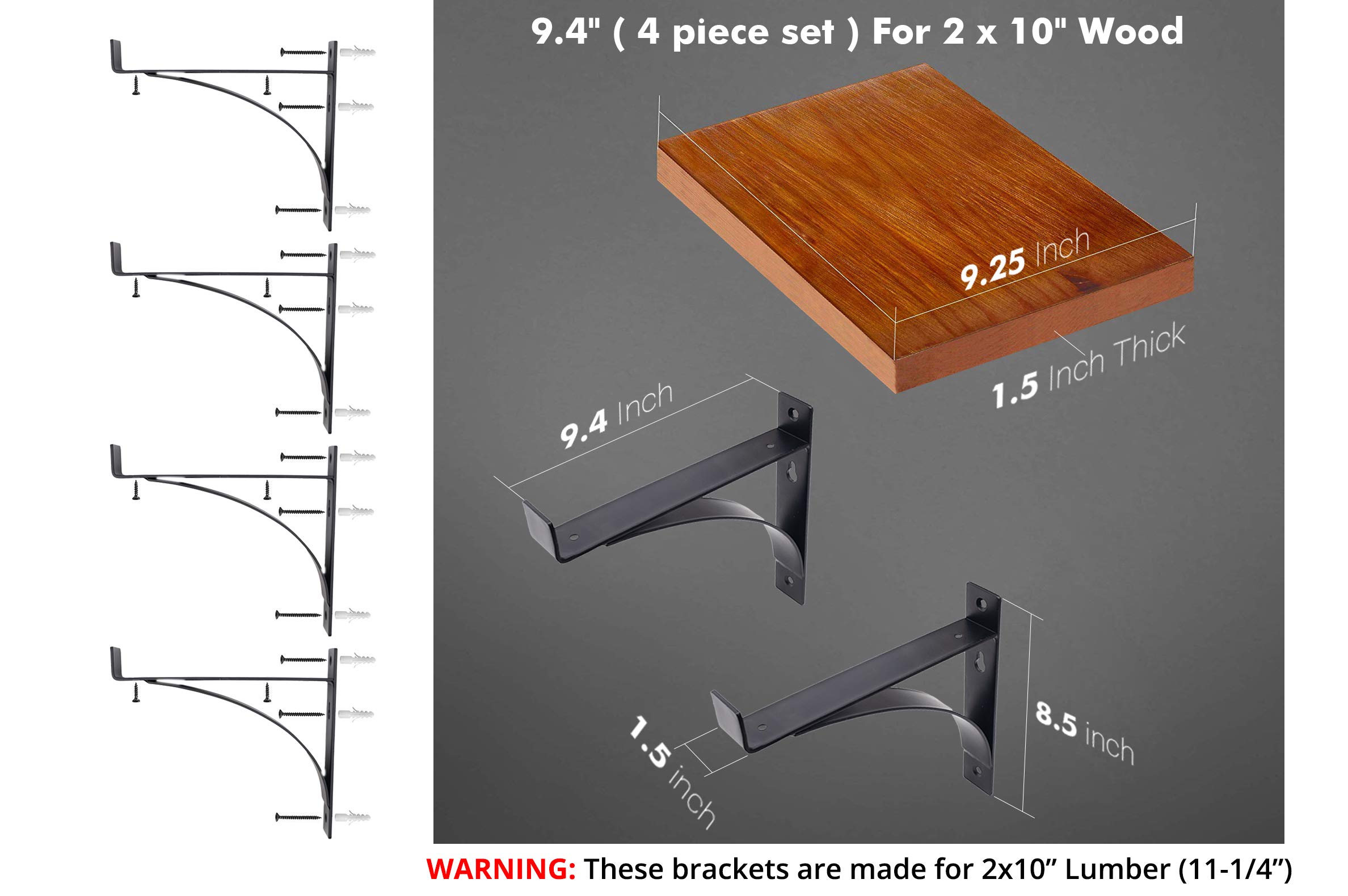 Premium Home Shelf Brackets 10",12" Floating Shelf L Bracket, L
