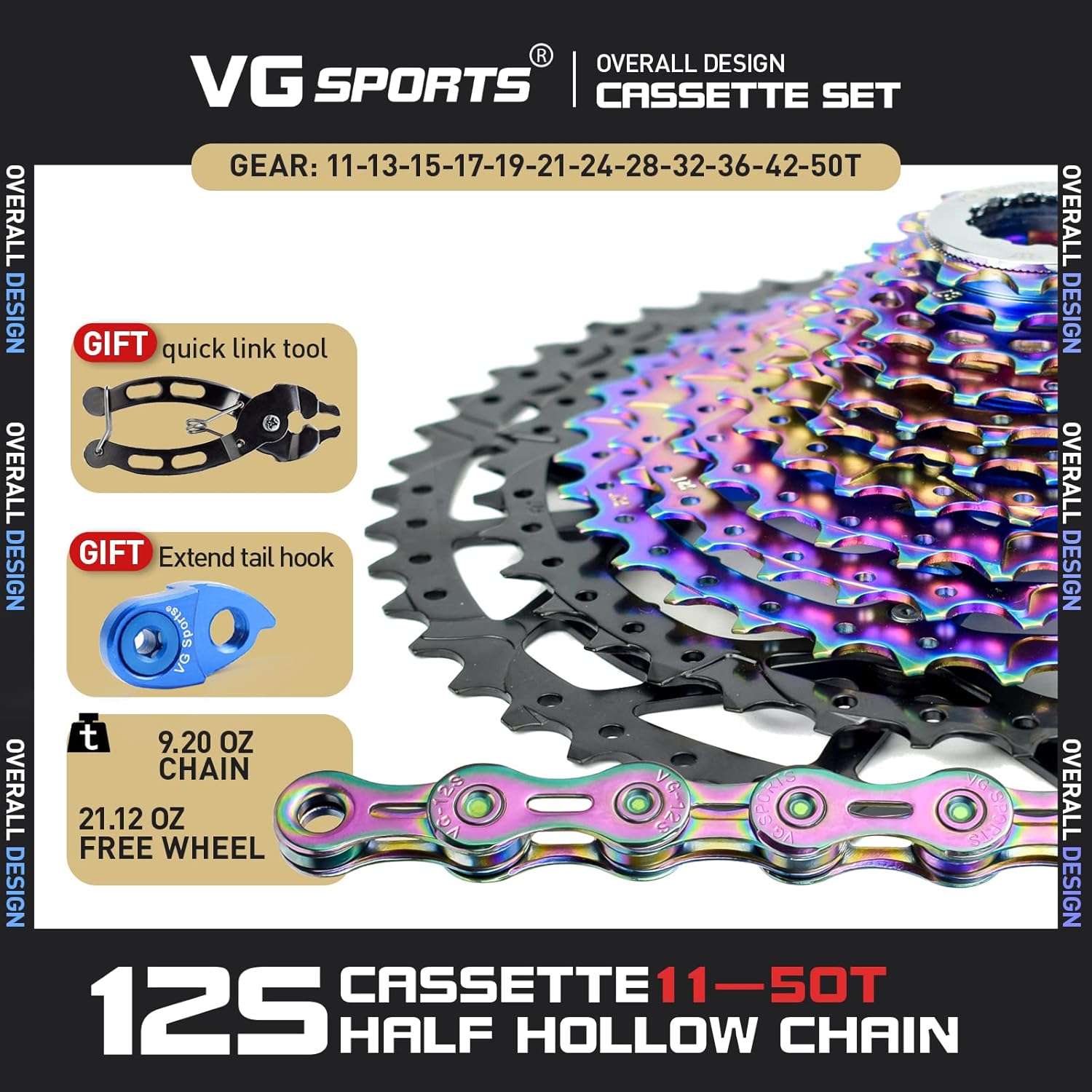 VG SPORTS 8/9/10/11/12 Speed Ultralight MTB Groupset 11-40T/11-42T/11-50T
