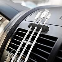 Vista 5 de SOULWIT Clips de soporte para cables, paquete de 3 clips organizadores de cables de silicona autoadhesivos para escritorio, cable de carga USB