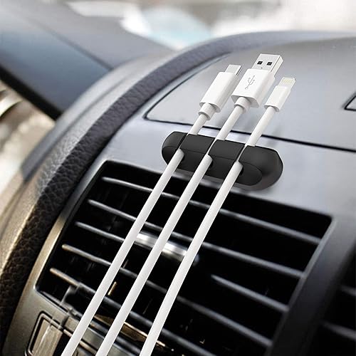 Miniatura 5 de SOULWIT Cable Holder Clips, 3-Pack Cable Management Cord Organizer Clips Silicone Self Adhesive for Desktop USB Charging Cable Nightstand Power Cord