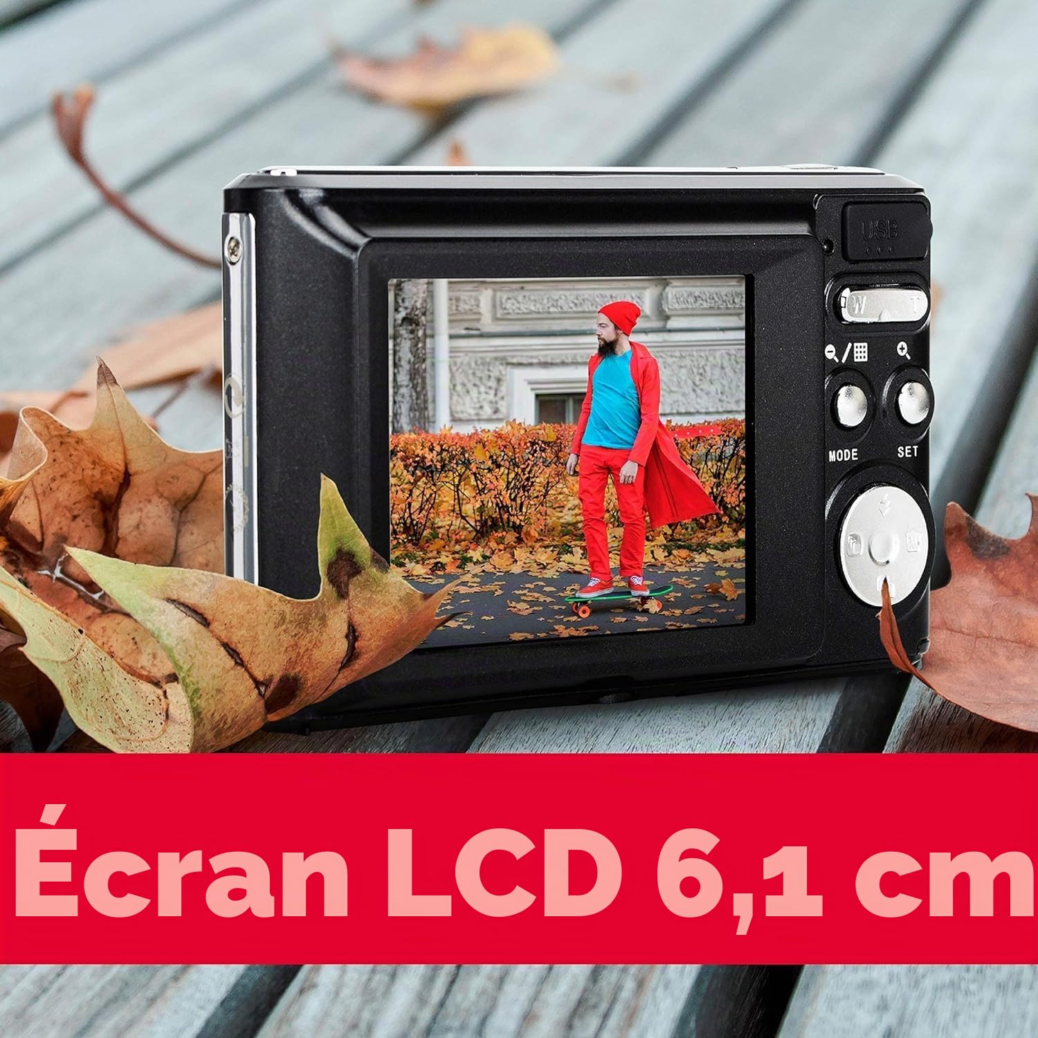 AgfaPhoto Realishot DC5200 - Appareil Photo Compact, 21MP, Ecran LCD 2,4", Zoom Digital 8X, Vidéo HD 720p, Batterie Lithium, Cartes SD, Modes Scène