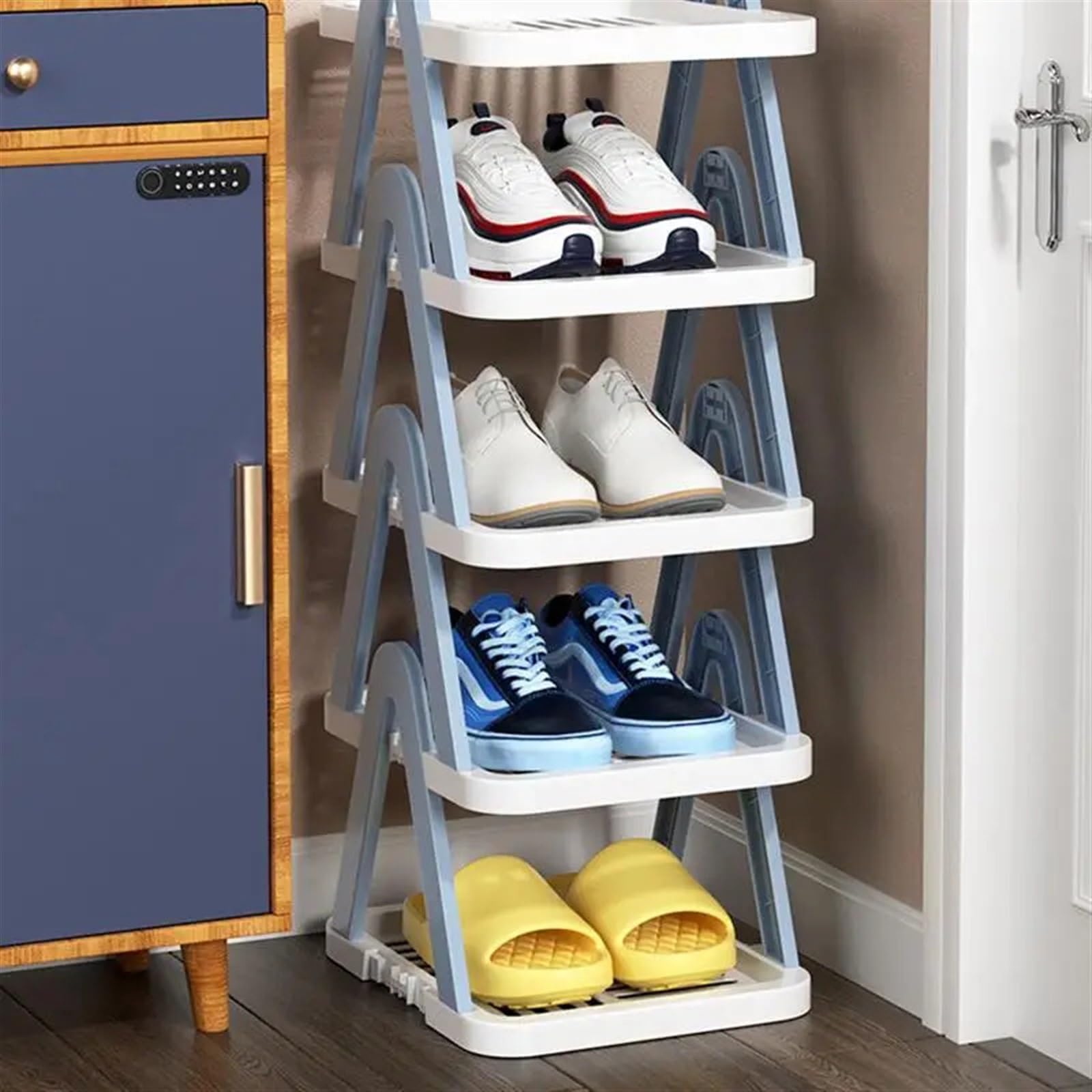 Faltbares Schuhregal-Set – 2/3-stöckige stapelbare Schuhregale für Schlafzimmer und Eingangsbereich, platzsparend für Schrank und Zuhause (3 Ebenen)