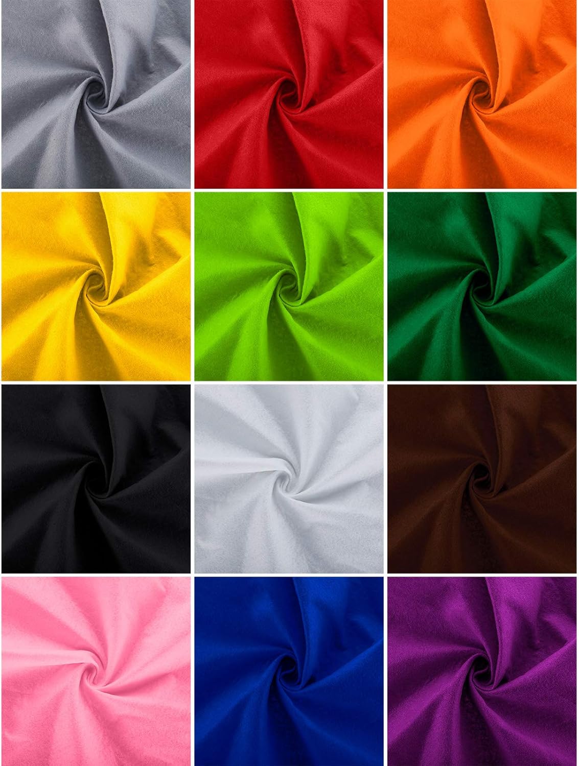 WILLBOND 12 Pcs 37 x 20 Inch Large Felt Fabric Sheets by The Yard 1.2 mm Soft Craft Felt Sheet 12 Assorted Color for DIY Easter Spring Decor Gift St. Patrick's Day Sewing Patchwork(Fresh Color)